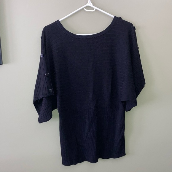 Joseph A Black Relaxed Ribbed Blouse - Picture 5 of 10